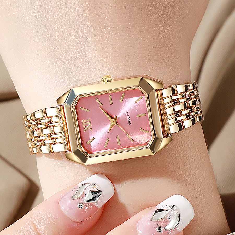 Fashion Square Steel Band Ladies Quartz Watch