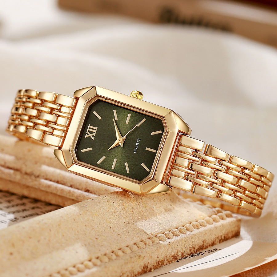 Fashion Square Steel Band Ladies Quartz Watch
