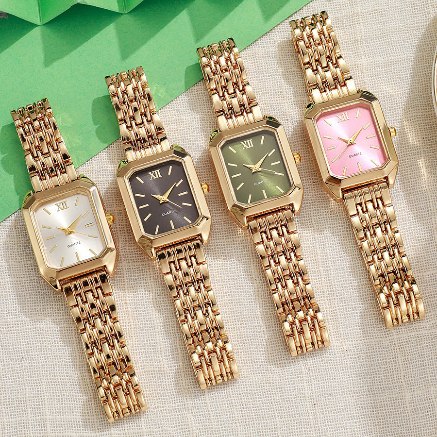 Fashion Square Steel Band Ladies Quartz Watch