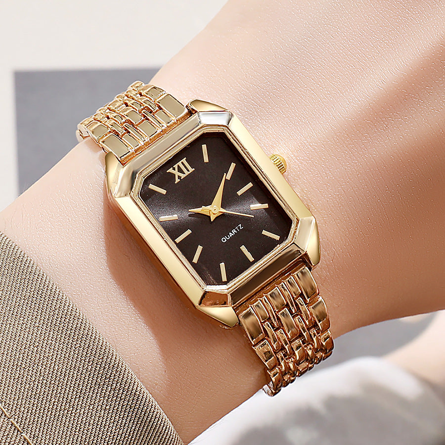 Fashion Square Steel Band Ladies Quartz Watch